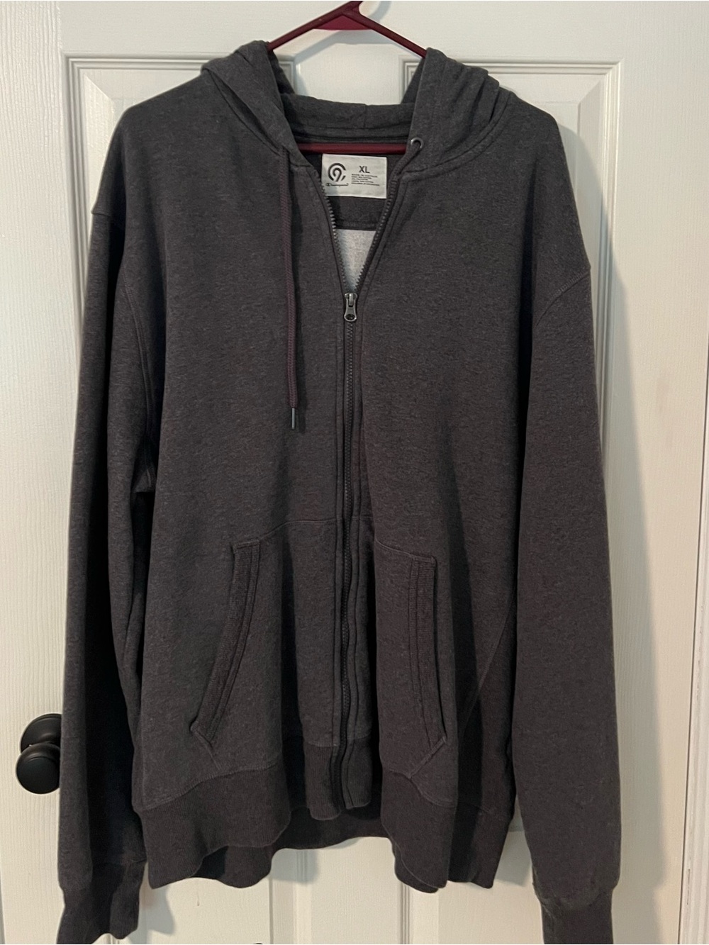 Champion Men's Dark Gray Full-Zip Hooded Sweater